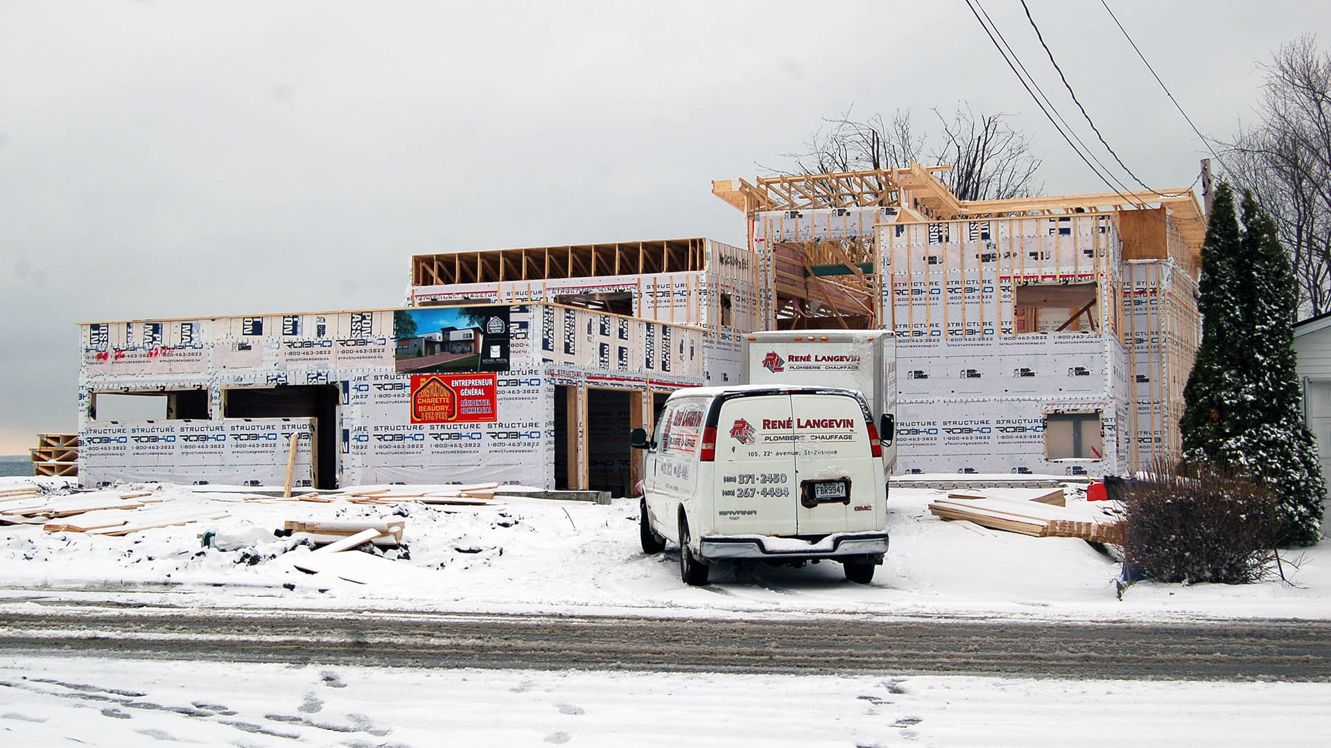 Maison en construction à Valleyfield Structure Robko