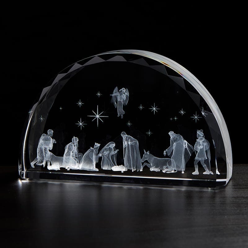 Nativity Scene Etched Glass St. Scholastica Monastery