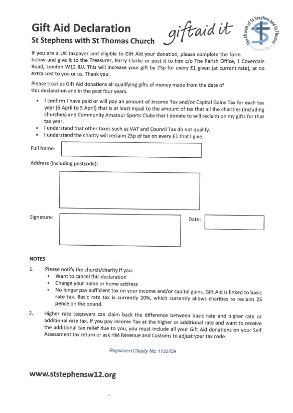 Give — St Stephens and st thomas w12