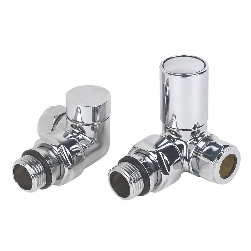 Inta Radiator Valves Pair Round Corner Chrome Stuart Plumbing