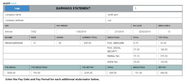 Paystub Calculator