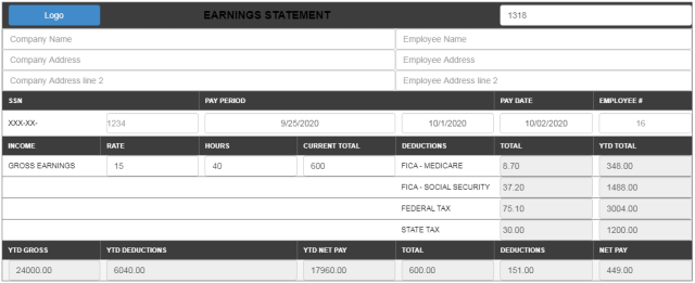 paystub templates