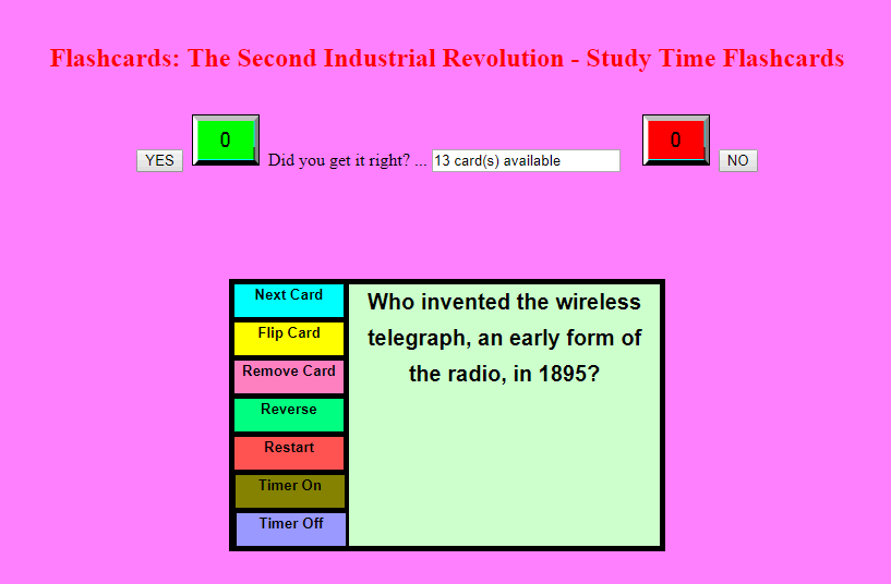 Second Industrial Revolution Interactive Flashcards Student Handouts