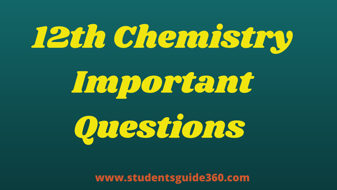 Tamilnadu 12th Chemistry One Mark Question and.