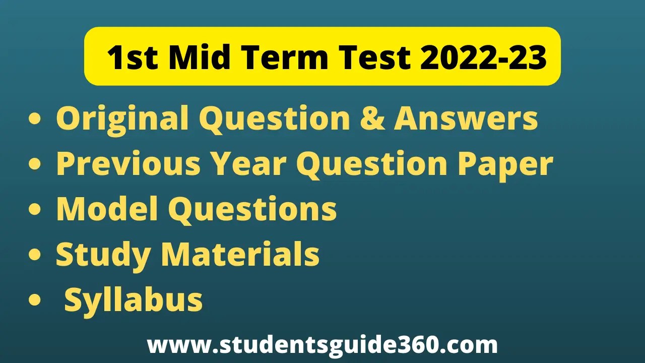 10th Maths 1st Mid Term Question Paper 2022