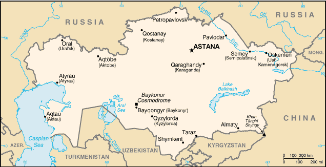 Kazakhstan geography, population cities, map, flag, gdp gnp economy