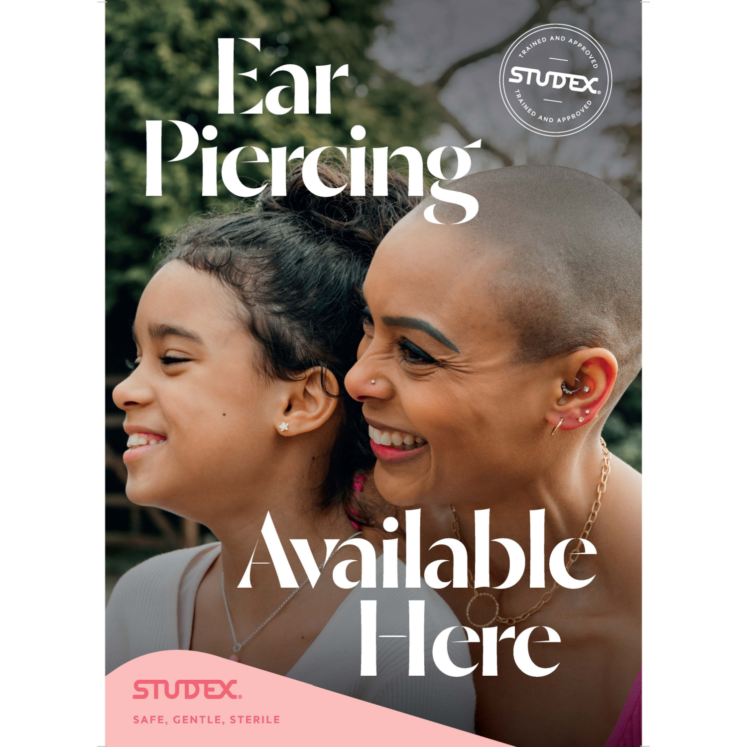 Studex UK Ear Piercing Available Here Poster A4