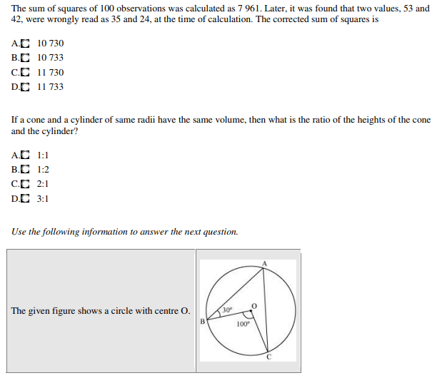 Mathematics Multiple Choice Questions With Answers Pdf Grade 8
