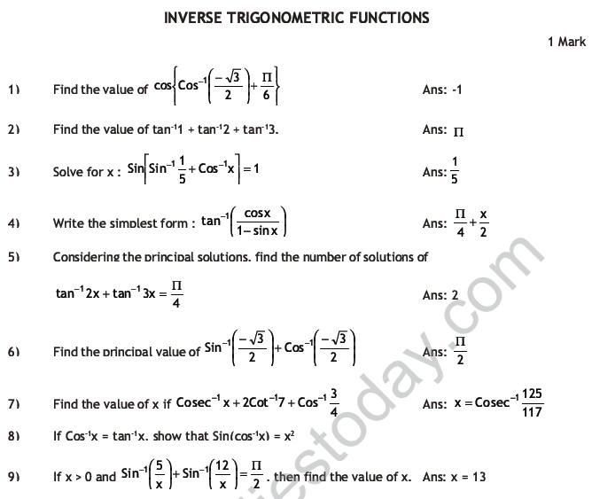 Inverse Trigonometric Functions Class Inverse Trigonometric | My XXX