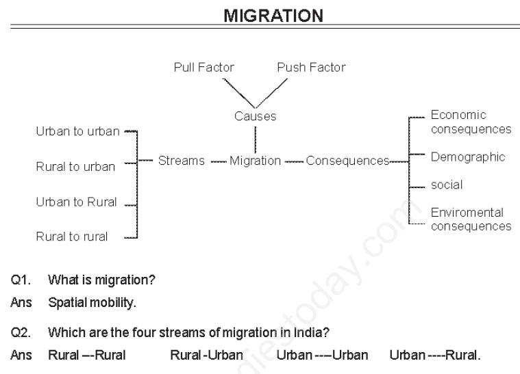CBSE Class 12 Geography Migration Assignment
