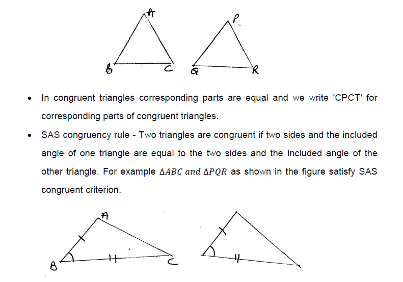 CBSE Class 9 Mathematics Triangles Assignment Set E