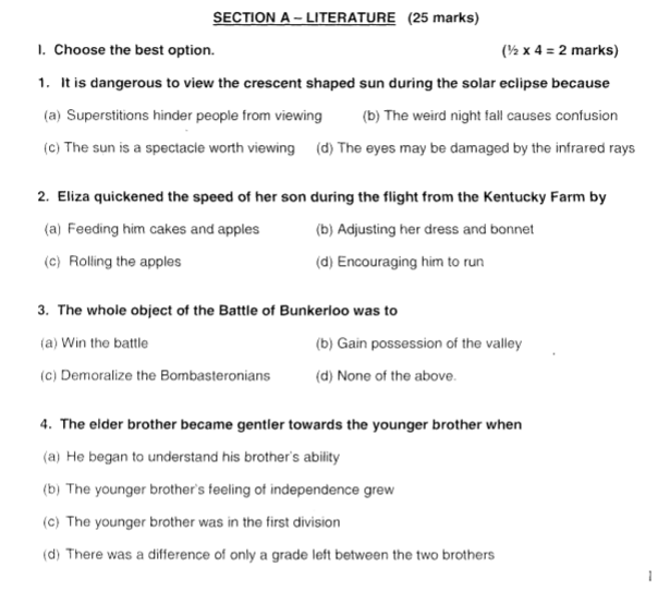 CBSE Class 8 English Question Paper Set M