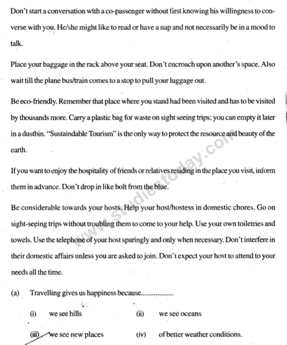 CBSE Class 9 English Question Paper Set I