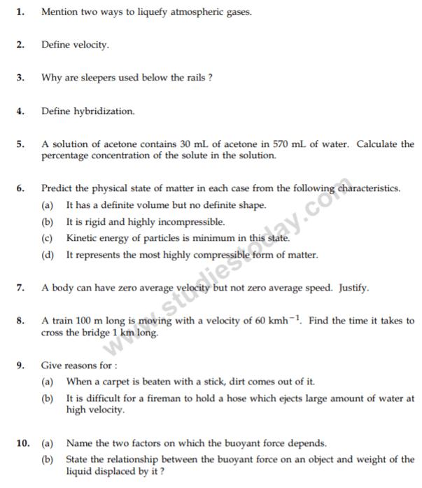 CBSE Class 9 Science Revision Question Paper Set 4