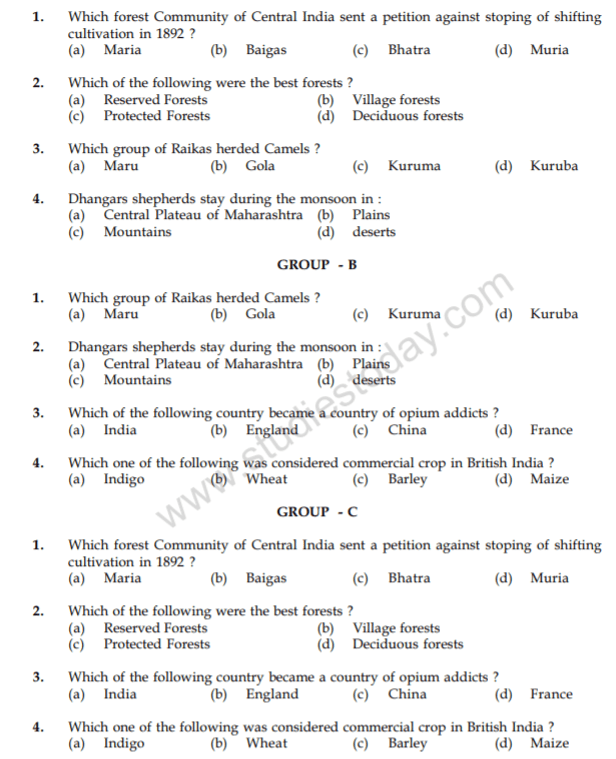 CBSE Class 9 Social Science Practice Question Paper Set F