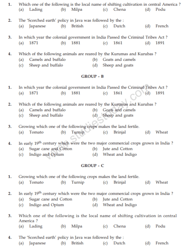 CBSE Class 9 Social Science Practice Question Paper Set E