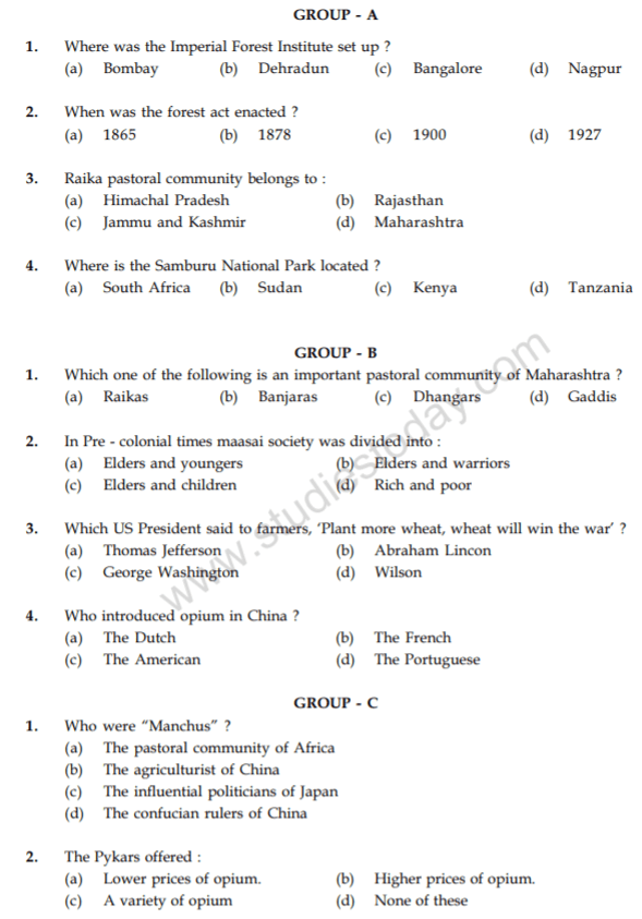 CBSE Class 9 Social Science Practice Question Paper Set B