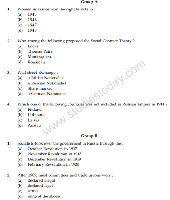 CBSE Class 9 Social Science Question Paper Set K