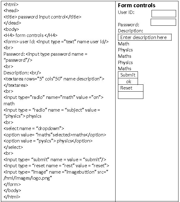 CBSE Class 10 Computer Science HTML Forms and CSS