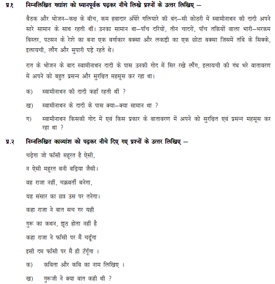 CBSE Class 5 Hindi Sample Paper Set K