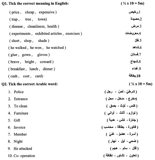 CBSE Class 7 Urdu Question Paper Set D