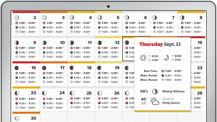 solunar fishing calendar 2023 Solunar Calendar Studio Fox Design