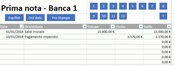 Prima Nota Excel