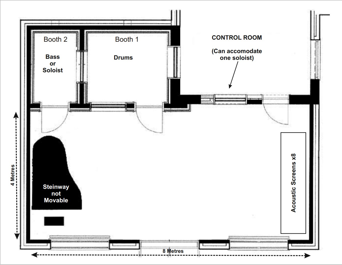 Recording Studio at Red Gables Floor Plan