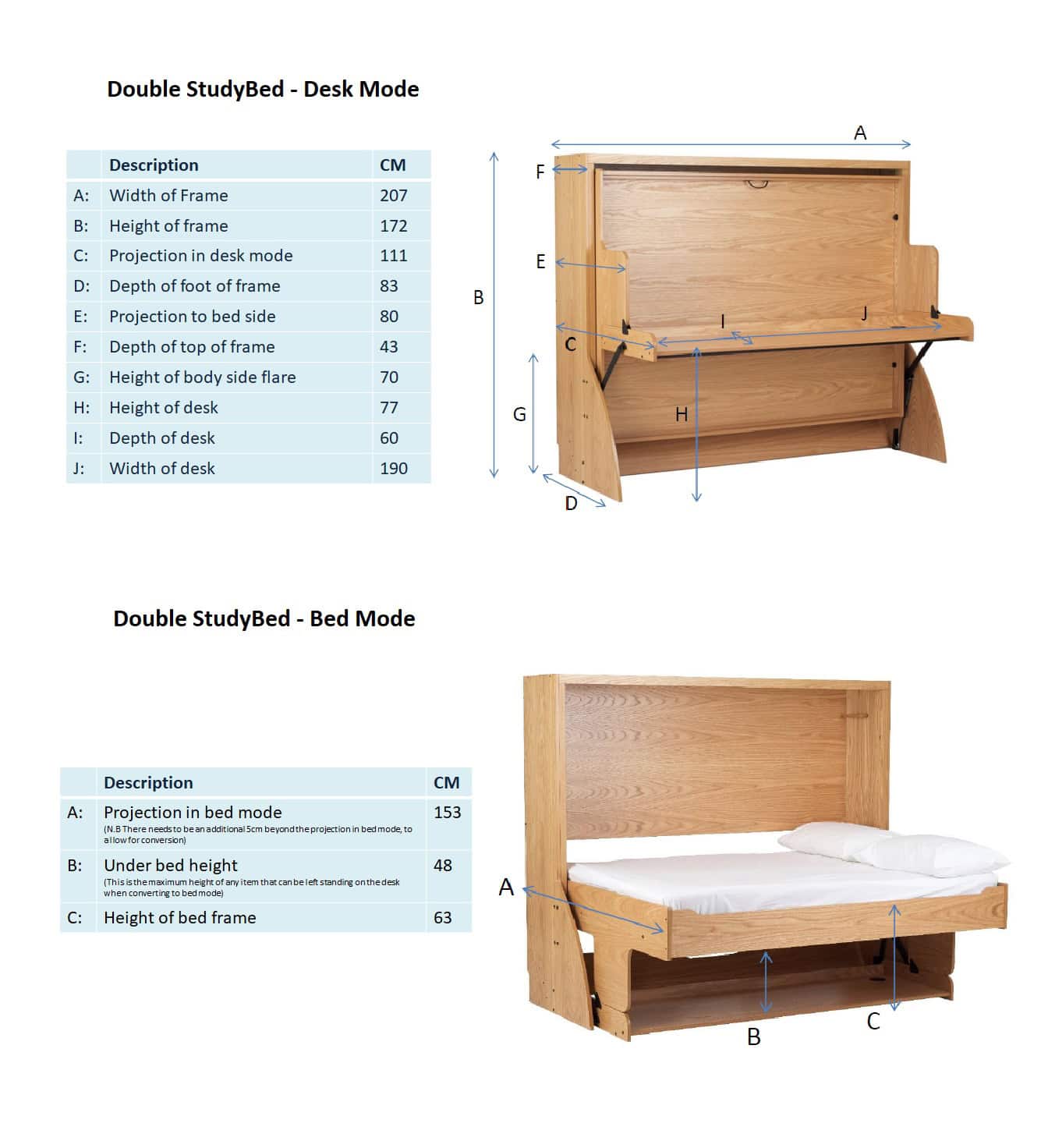 Double Desk Bed Desk Beds for Students, Home Offices, Children’s