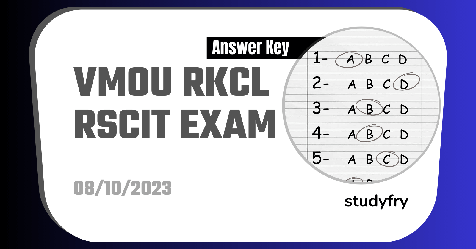 RSCIT Answer Key 8 October 2023 Studyfry