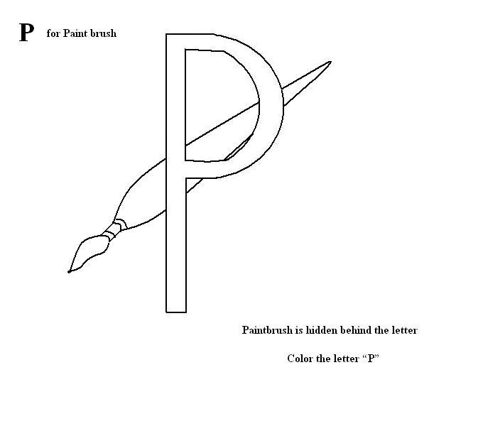 Letter P coloring printable page for kids