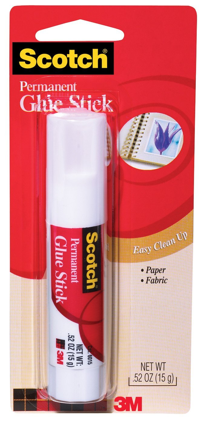 3M Scotch Permanent Glue Stick White .45 oz. (Carded) eBay