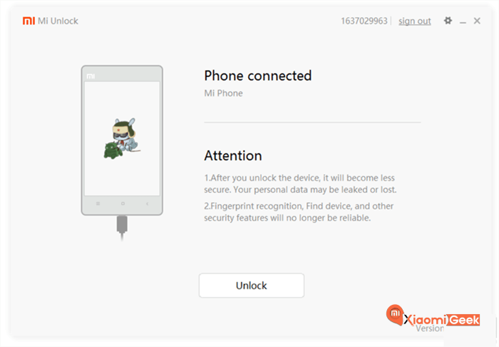 PressUnlockMiFlashUnlockTool Stuffroots