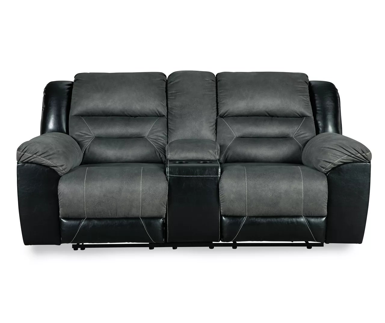Discover Discounted Earhart Faux Leather Reclining Console Loveseat