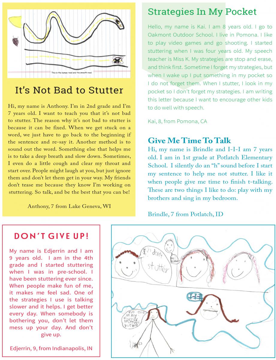 Drawings and Letters From Kids Stuttering Foundation A Nonprofit