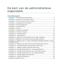 Samenvatting De Kern Van De Administratieve Organisatie - Bestuurlijke Informatievoorziening - Stuvia Us