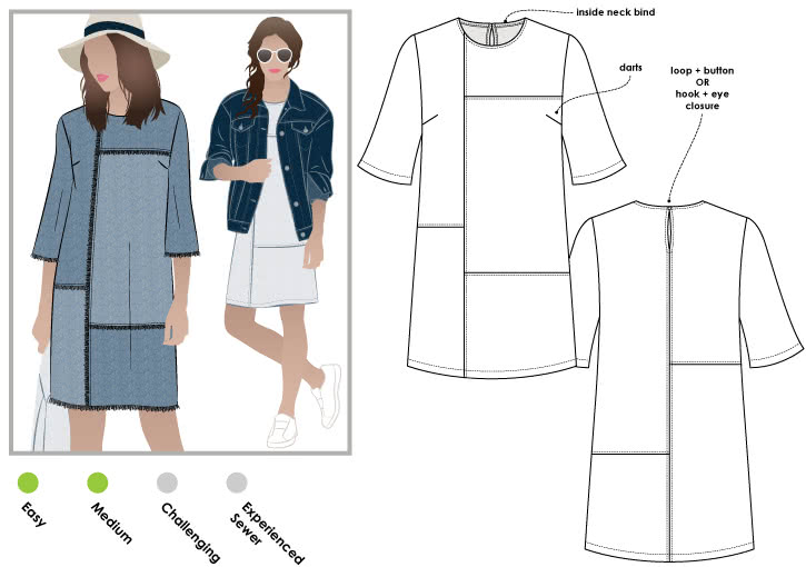 Jema Panel Dress Sewing Pattern Casual Patterns Style Arc