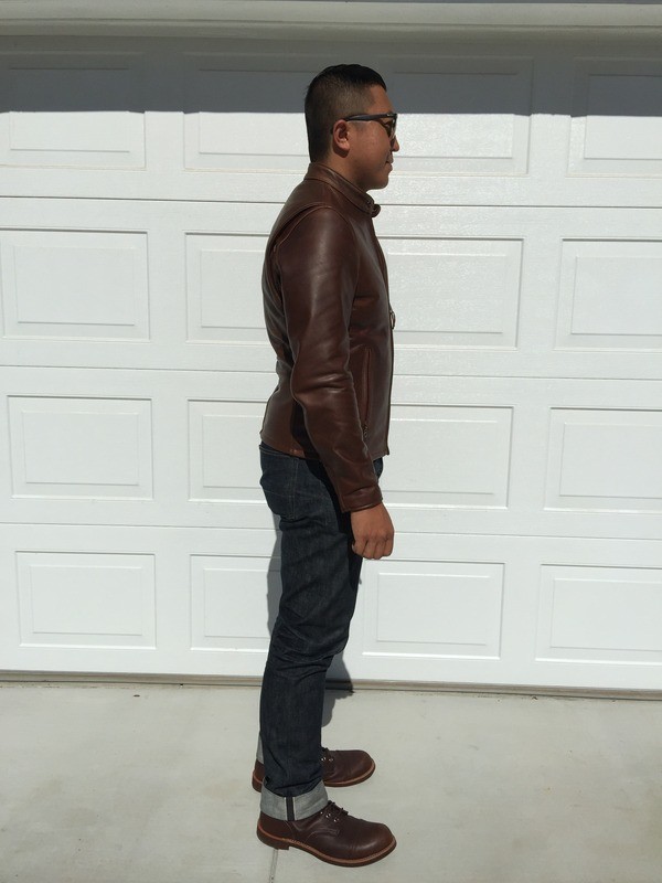 Fit Check on Schott 530 Café Leather Jacket Styleforum