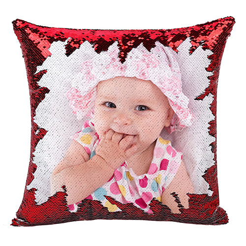 Custom Photo Magic Sequin Pillow Cover Custom Gifts