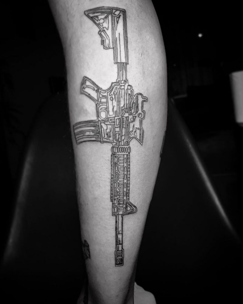 30 Pretty Rifle Tattoos You Can Copy Style VP Page 11
