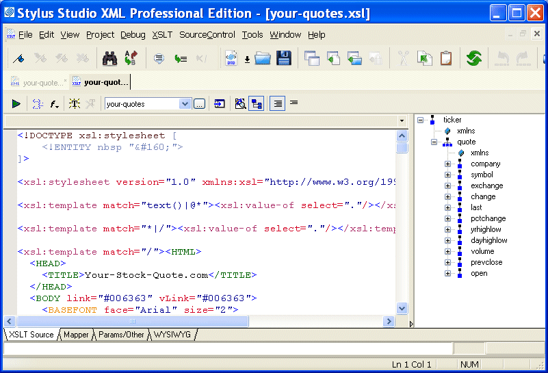 Opening a Sample Stylesheet