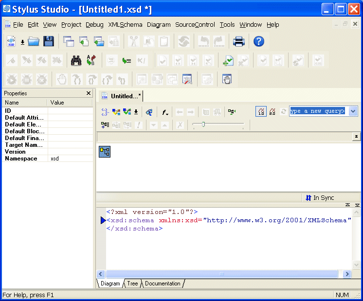 Defining a complexType in a Sample XML Schema in the Diagram View