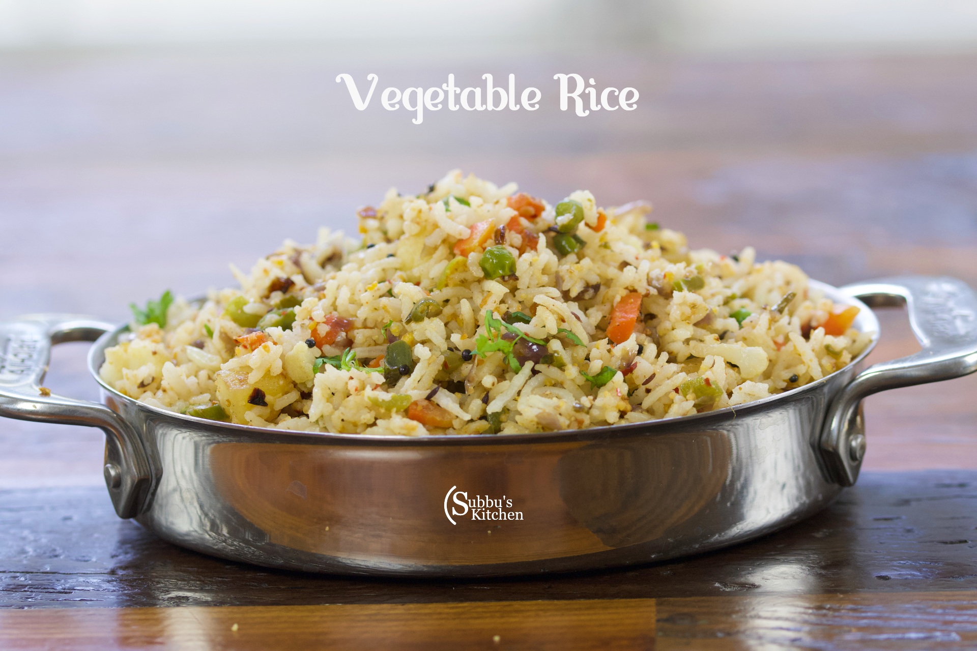 South Indian Style Vegetable Rice Recipe Subbus Kitchen