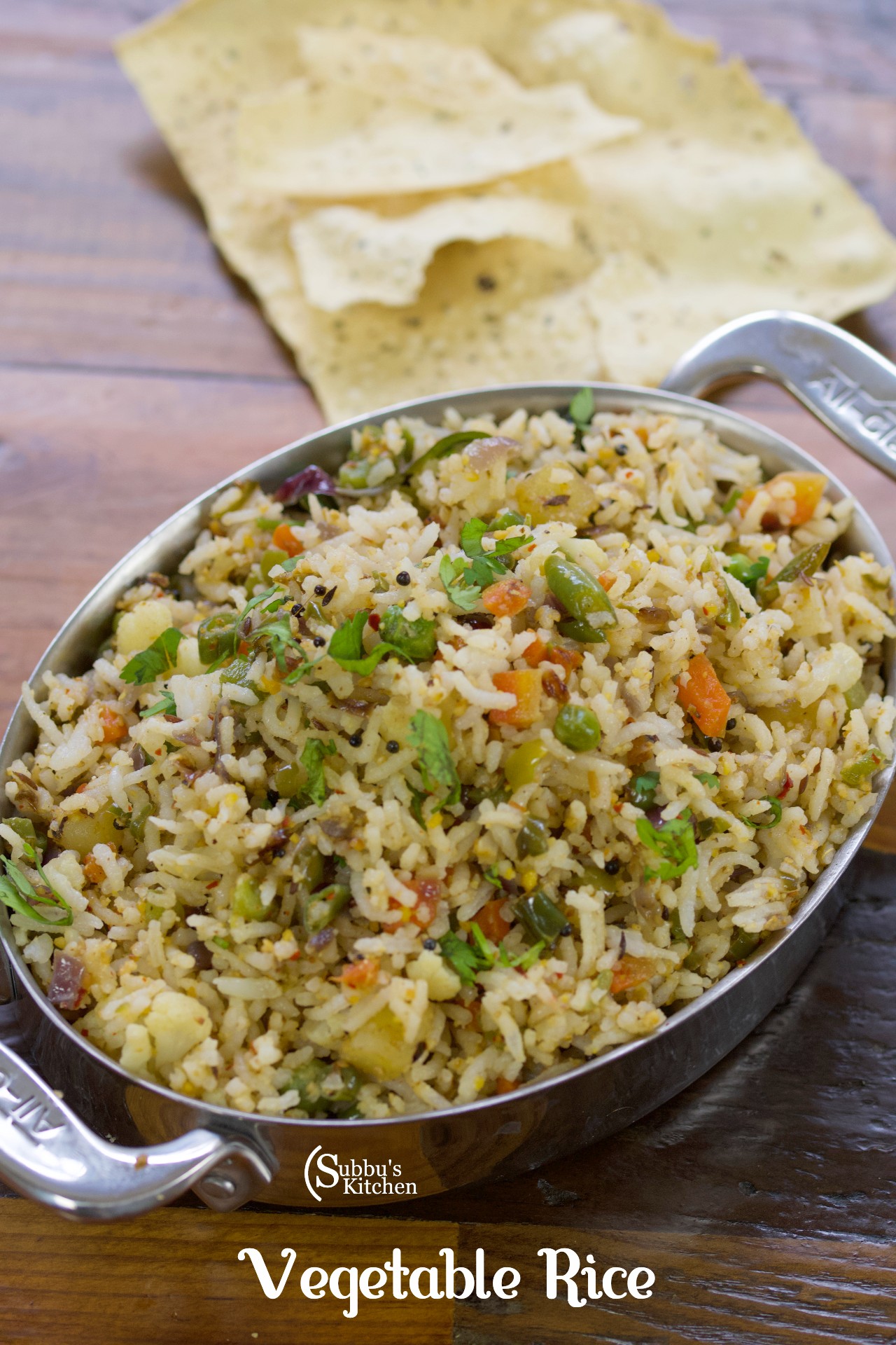 South Indian Style Vegetable Rice Recipe Subbus Kitchen