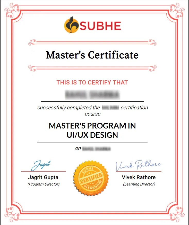Learn UI UX Design Course Online Master's Program Subhe