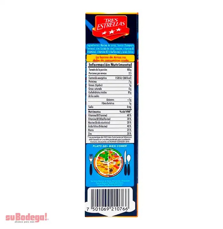 Harina de Arroz Tres Estrellas 250 gr. suBodega! alcanza para más