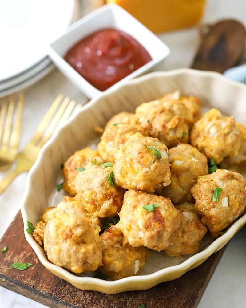 Cheesy Baked Chicken Meatballs Suburban Simplicity