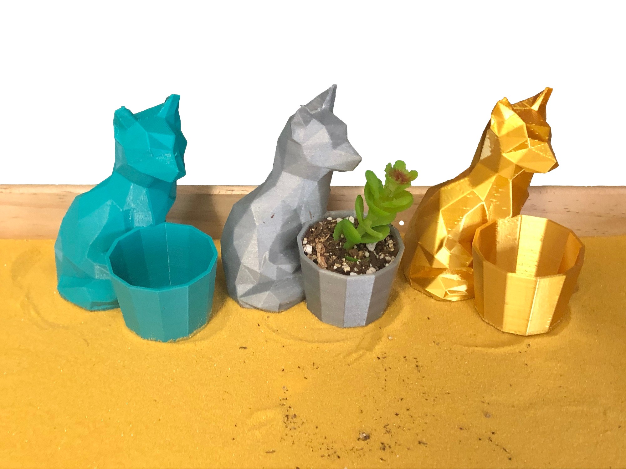 Wolf Planter 24 Colors 3D Printed Animal Planter Succulent Planter