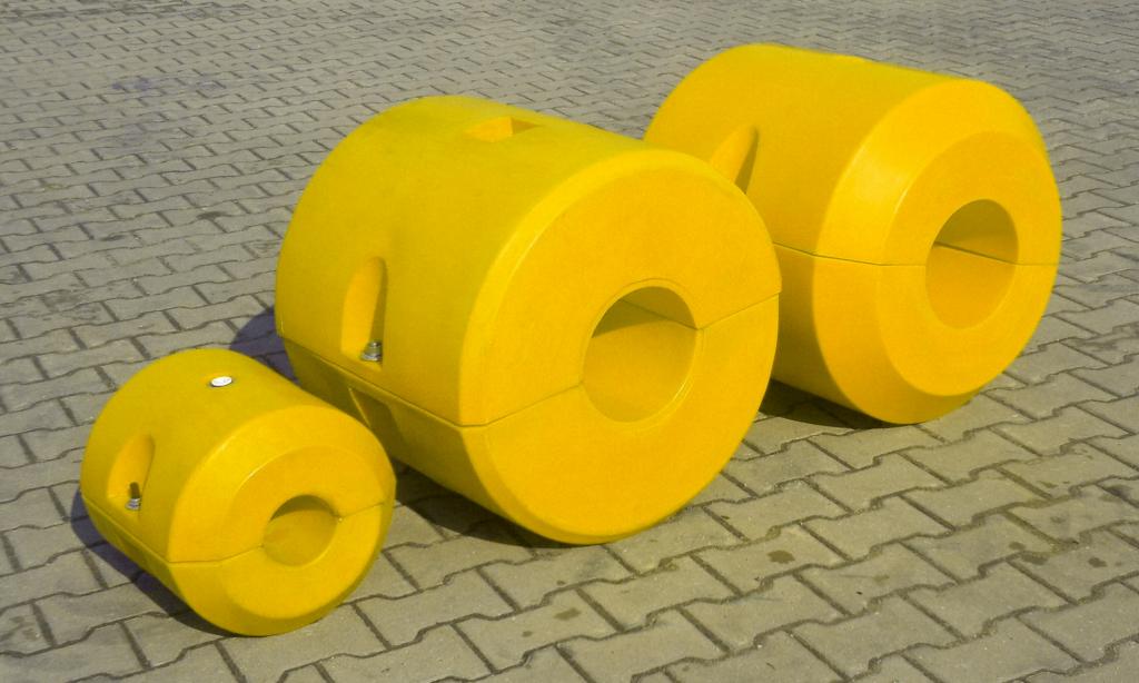 Schwimmer für Hydrotransport 315 mm Polyethylen zylinderförmig PolyurethanSchaum gelb Neuware