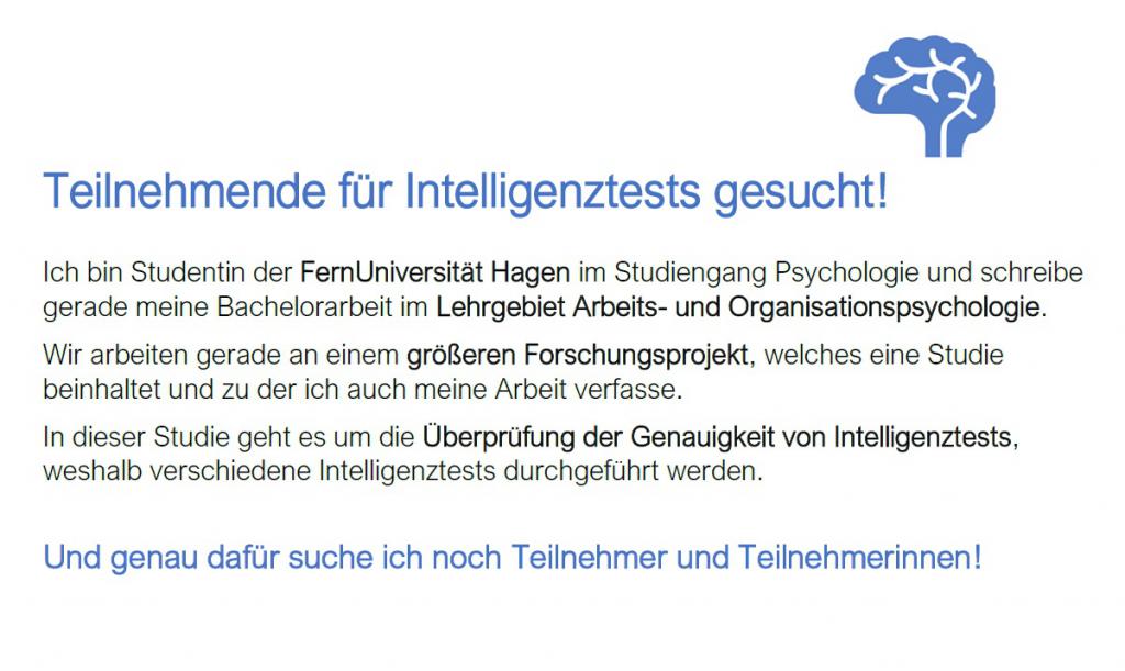 ***Teilnehmer und Teilnehmerinnen für Studie gesucht